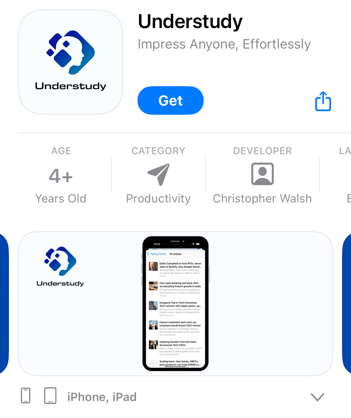 Understudy App Screenshots