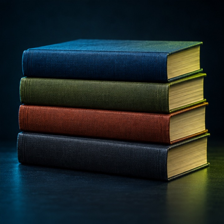 Stack of clothbound books